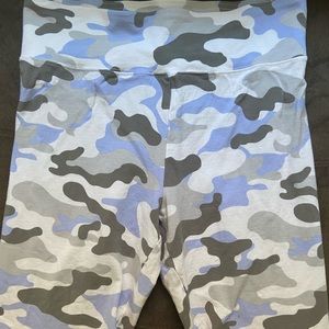 blue camo biker shorts